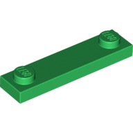 Lego Plate Special 1 x 4 with 2 Studs, 3 Bottom Tubes / Green