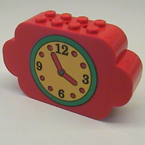 Lego Brick Curved 2 x 8 x 4 Triple Curved Ends with Clock Print