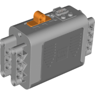 Lego Battery Box, Power Functions 4 x 11 x 7 with Orange Switch and Dark Bluish Gray Covers [Complete Assembly] [New Version] / Light Bluish Gray