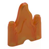 Lego Rock / Ice / Flames, 1 x 4 with 2 Studs on the Edges / Trans-Orange