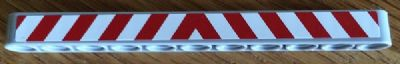 Lego Technic, Liftarm Thick 1 x 11 with Red and White Danger Stripes Pattern (Sticker) - Set 8052