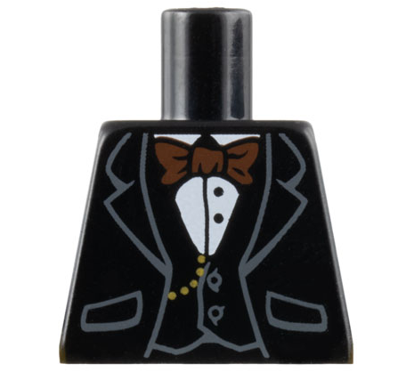 Lego Torso Jacket Formal with Vest, White Shirt, and Reddish Brown Bow Tie Pattern / Black