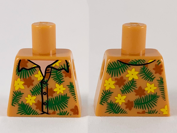 Lego Torso Hawaiian Shirt Pattern / Nougat