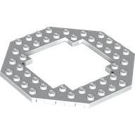 Lego Plate Special 10 x 10 Octagonal Opening / White