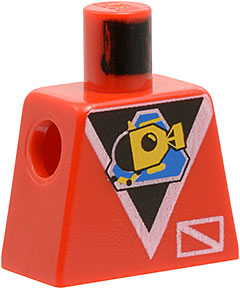 Lego Torso Divers Submarine Logo Pattern / Red