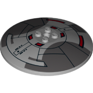 Lego Dish 8 x 8 Inverted [Radar] with Sith Infiltrator Cockpit Roof Print / Light Bluish Gray
