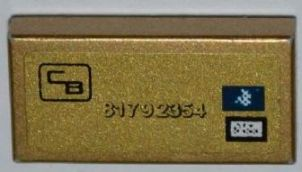 Lego Tile 1 x 2 with City Bank Logo and '81792354' Pattern (Sticker) - Set 3661
