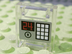 Lego Container, Box 2 x 2 x 2 Door with Slot with Keypad and '24' Pattern (Sticker) - Set 7776