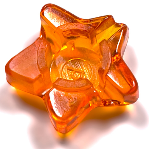 Lego Clikits Icon, Star 2 x 2 Small, with Hole / Trans-Orange