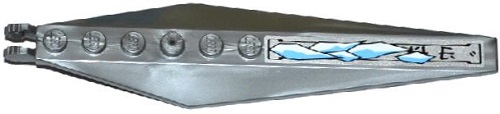 Lego Hinge Plate 3 x 12 with Angled Side Extensions and Tapered Ends with Ice and Asian Characters Pattern Model Left Side (Sticker) - Set 70748