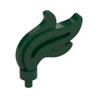 Lego Flame / Headwear Accessory Plume / Feather, Triple Point / Dark Green