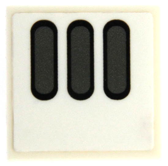 Lego Tile 2 x 2 with Black and Dark Bluish Gray Vent Pattern (Sticker) - Set 75305 / White