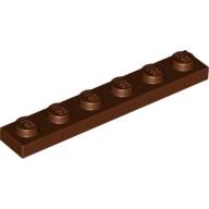 Lego Plate 1 x 6 / Reddish Brown