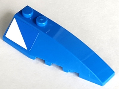 Lego Wedge 6 x 2 Right with White Triangle Pattern (Sticker) - Set 8093