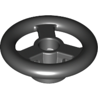 Lego Steering Wheel Small, 2 x 2 [Reinforced] / Black
