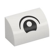 Lego Brick Curved 1 x 2 x 1 No Studs with Eye, Looking Center Print