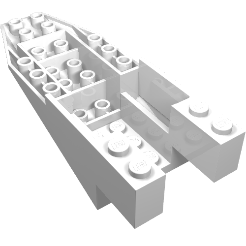 Lego Brick Wedged, Sloped Inverted 11 x 4 x 2 2/3 Cockpit / White