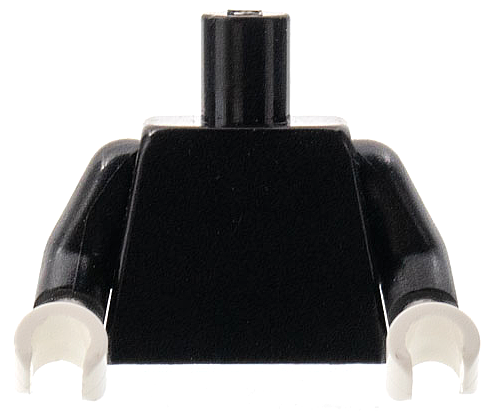Lego Torso Plain / Black Arms / White Hands