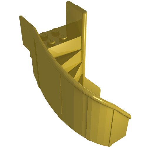 Lego Stairs 6 x 6 x 9 1/3 Curved Enclosed / Yellow