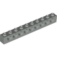 Lego Technic Brick 1 x 10 [9 Pin Holes] / Light Gray