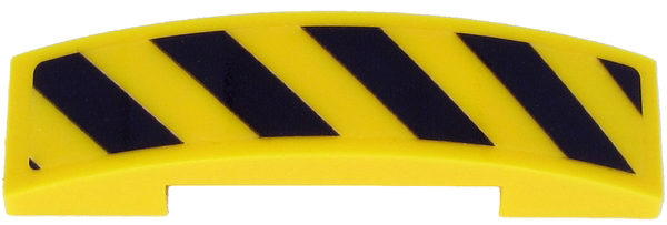 Lego Slope, Curved 4 x 1 x 2/3 Double with Black Danger Stripes on Transparent Background Pattern (Sticker) - Set 60265