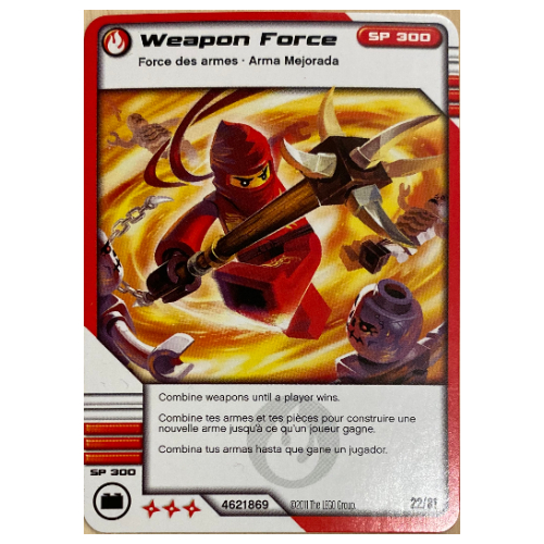 Lego Trading Card, Ninjago Deck #1: 22 - Weapon Force - North American Version / [No Color/Any Color]