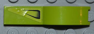 Lego Vehicle, Mudguard 1 x 4 1/2 with Air Vent on Lime Background Pattern Model Right Side (Sticker) - Set 8186