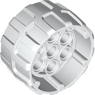 Lego Wheel Hard Plastic, Treaded with 7 Pin Holes, Inner Ring (37mm D. x 22mm) / White
