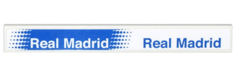 Lego Tile 1 x 8 with Blue 'Real Madrid' and White 'Real Madrid' on Blue Background Pattern (Sticker) - Set 10299