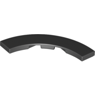 Lego Tile 4 x 4 Curved, Macaroni / Black