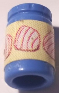 Lego Scala Accessories Jar Jam / Jelly with Cookies on Yellow Background Pattern (Sticker) - Set 3116