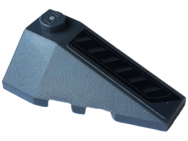 Lego Wedge 4 x 2 Triple Right Black Air Vent Pattern (Sticker) - Set 76903 / Dark Bluish Gray