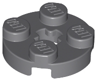Lego Plate, Round 2 x 2 with Axle Hole / Dark Bluish Gray