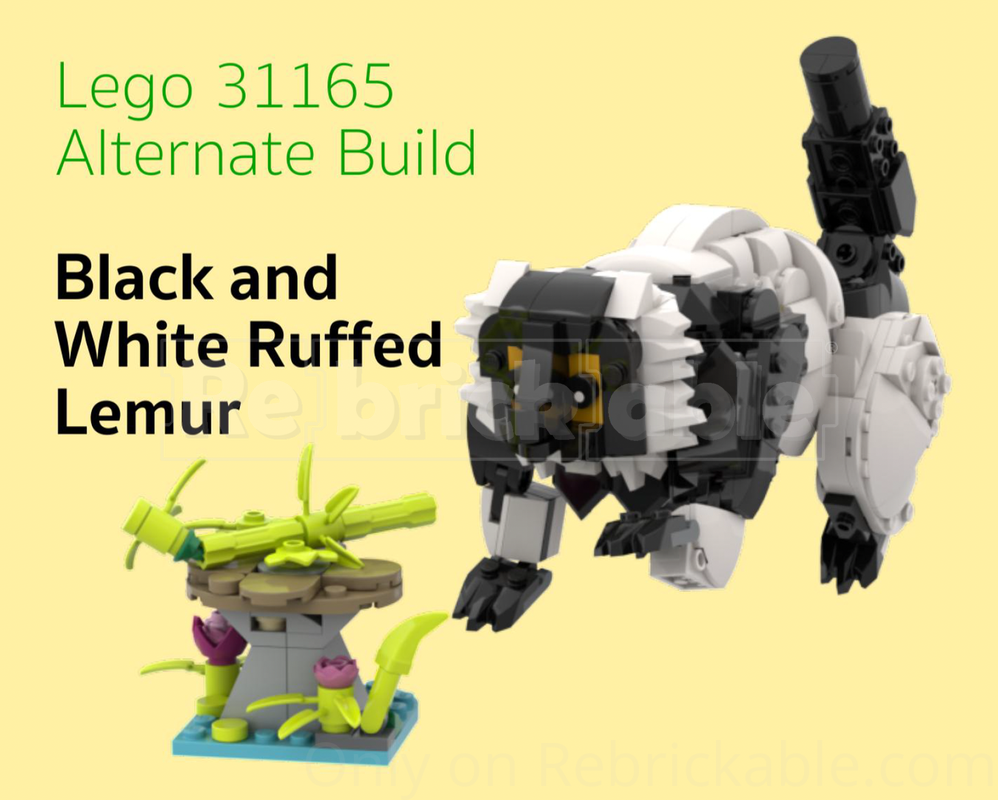 Lego 31165 Black and White Ruffed Lemur