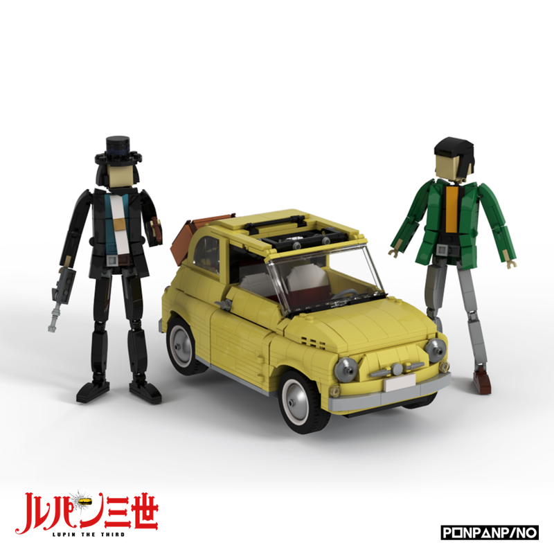 Lego Lupin 3rd Action Figure (LEGO 10271 Fiat 500 scaled)