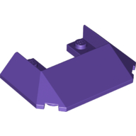 Lego Brick Wedged, Sloped 45° 6 x 4 Double / 33°, 5 Bottom Tubes [Train Roof] / Dark Purple