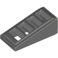Lego Brick Sloped 18° 2 x 1 x 2/3 with 4 Slots / Grate / Dark Bluish Gray