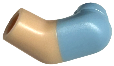 Lego Arm, Left with Molded Bright Light Blue Short Sleeve  Pattern / Light Nougat
