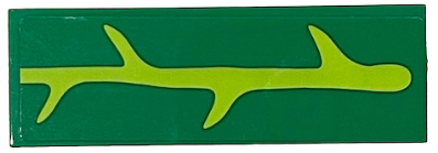 Lego Tile 2 x 6 with Lime Mandrake Leaf Veins Pattern (Sticker) - Set 76433