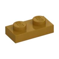 Lego Plate 1 x 2 / Pearl Gold