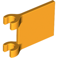 Lego Flag 2 x 2 Square, Flat Clip Edge [Thick Clips] / Bright Light Orange
