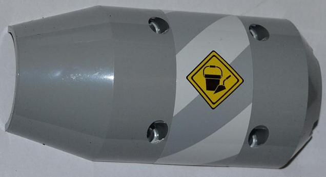 Lego Vehicle, Tipper Drum 3 x 6 x 10 Half with 4 Pin Holes and Bucket and Trowel on Sign Pattern Model Right (Sticker) - Set 60018