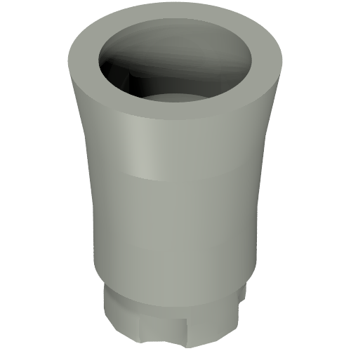 Lego Plant, Palm Tree Trunk - Short Connector, Axle Hole with 2 Inside Prongs / Light Gray
