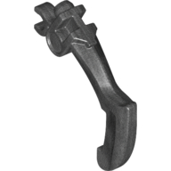 Lego Large Figure Weapon Claw, Bent and Notched with Clip / Pearl Titanium