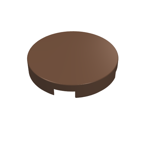 Lego Tile Round 2 x 2 with Bottom Cross / Brown