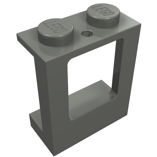 Lego Window 1 x 2 x 2 Plane, Solid Studs / Dark Bluish Gray
