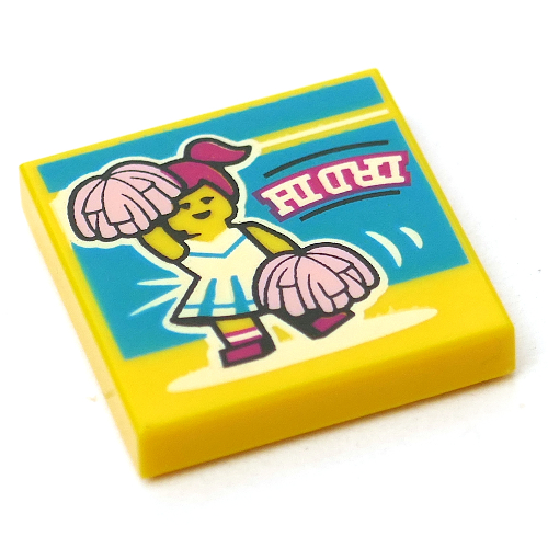 Lego Tile 2 x 2 with Cheerleader Dance Print