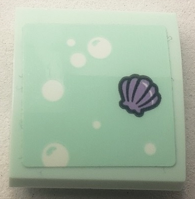 Lego Slope, Curved 2 x 2 x 2/3 with White Bubbles and Lavender Shell Pattern (Sticker) - Set 41710