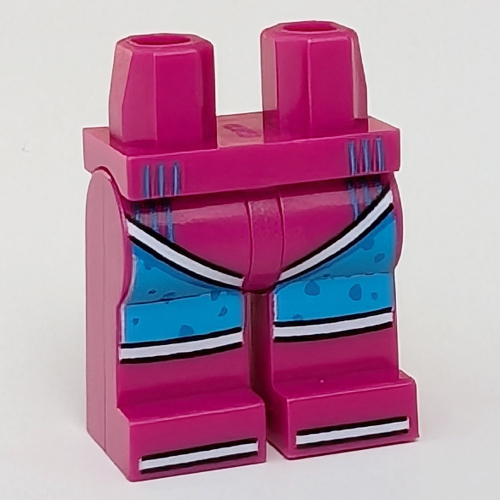 Lego Hips and Magenta Legs with Dark Azure Skin, Blue Spots, White Trim print