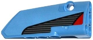 Lego Technic, Panel Fairing # 4 Small Smooth Long, Side B with Red Triangle and Carbon Fiber Pattern (Sticker) - Set 42036